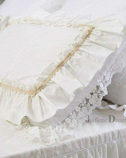 Luxurious European-Style White Satin Lace Pillowcase Set - Infuse Your Bedroom with Elegance