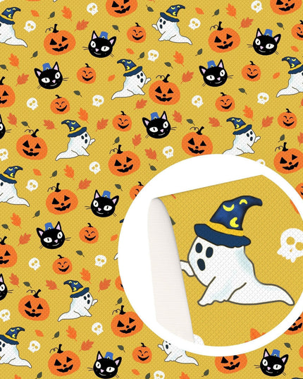 Halloween-Themed Leather Craft Sheets - Ghost & Pumpkin Designs for DIY Projects
