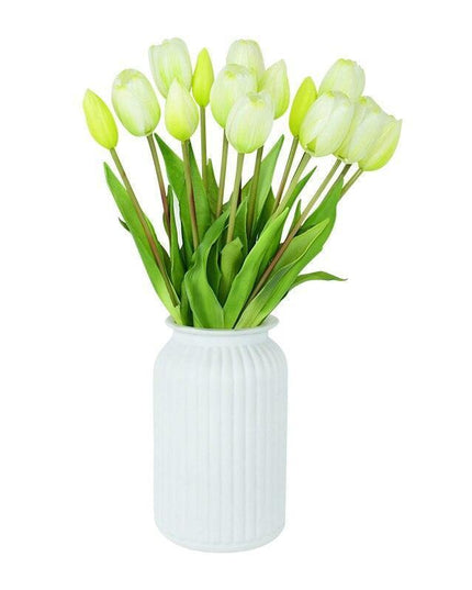 Lifelike Real Touch Tulip Bouquet - Set of 5 Soft Silicone Flowers for Elegant Home and Wedding Decor