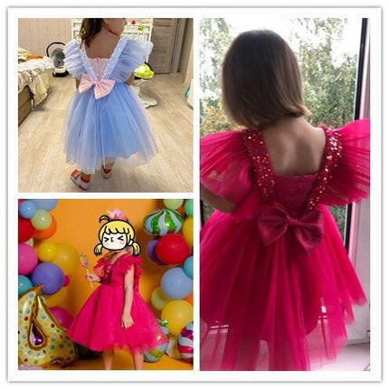 Charming Floral Bow-Back Dress for Young Royalty