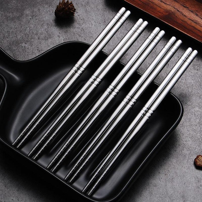 Sophisticated Dining Essential: Premium Stainless Steel Chopstick Set