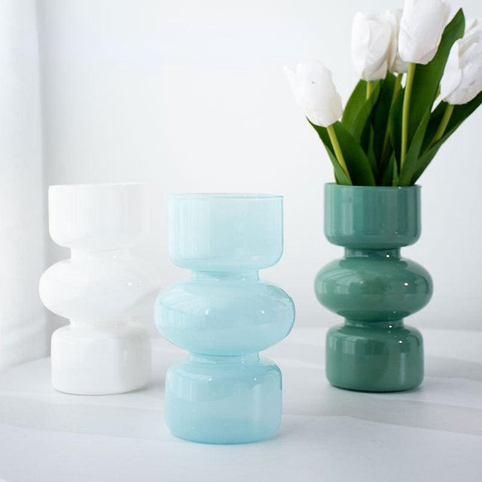 Nordic Glass Vase - Modern Home Decor Accent with Chic Floral Showcase