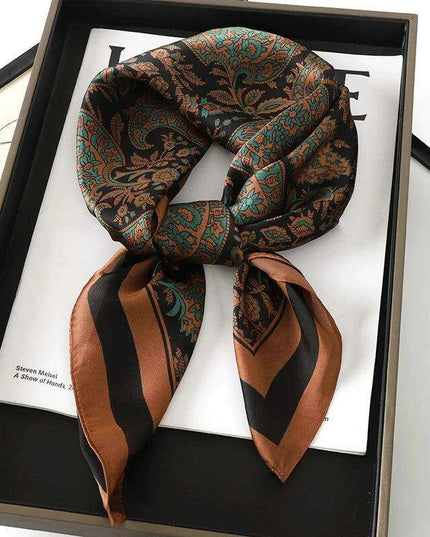 Elegant Leopard Print Silk Scarf - Premium Women's Fashion Accessory