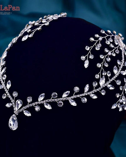 Elegant Silver Water Drop Rhinestone Bridal Headpiece