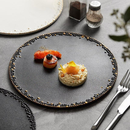 Sophisticated Pearl Point Ceramic Plate Collection for Elegant Dining