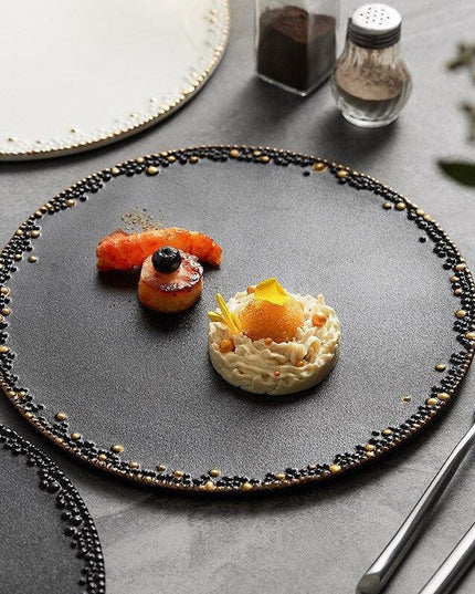 Sophisticated Pearl Point Ceramic Plate Collection for Elegant Dining