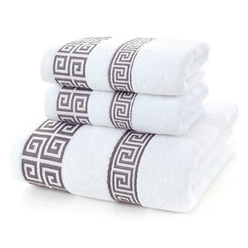 100% Cotton High Quality Face Bath Towels White Blue Bathroom Soft Feel Highly Absorbent Shower Hotel Towel Multi-color 75x35cm-Bath›Bath Linen›Bath Towels & Washcloths-Très Elite-GE white-35x75cm-1pc-Très Elite