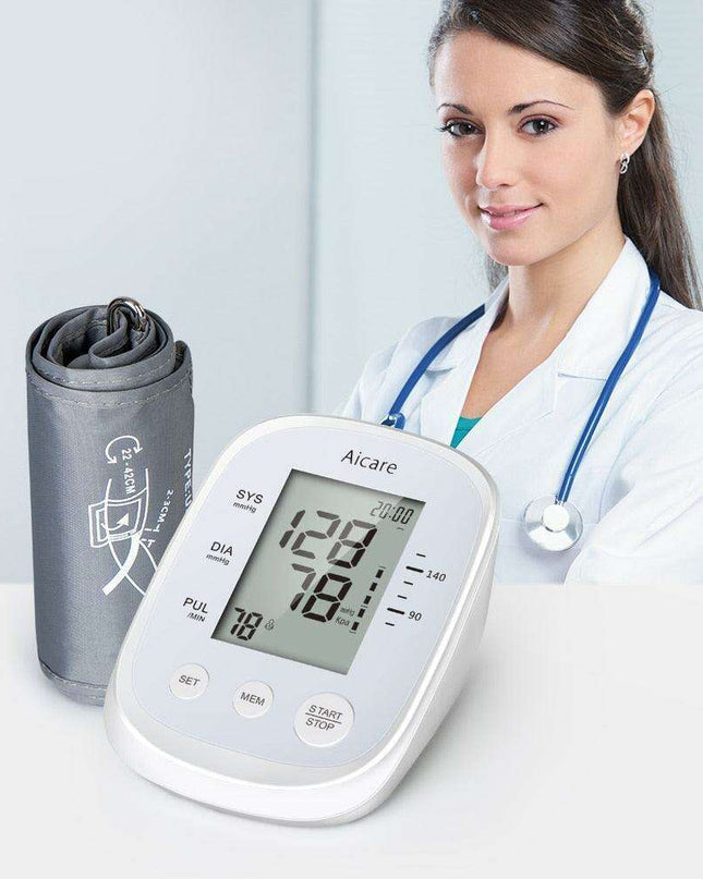 Smart Digital Blood Pressure Monitor with Multilingual Support and Memory Function