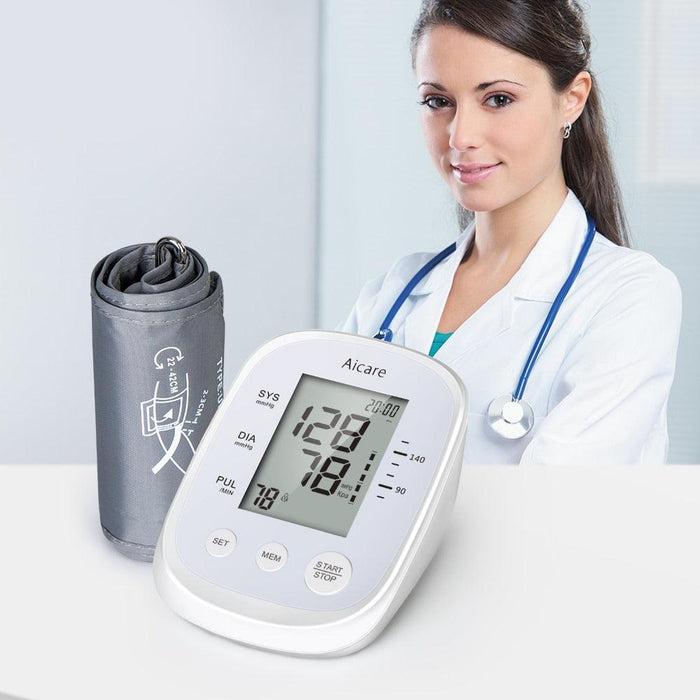 Automatic Upper Arm Blood Pressure Monitor with Digital LCD Display and Multilingual Manual
