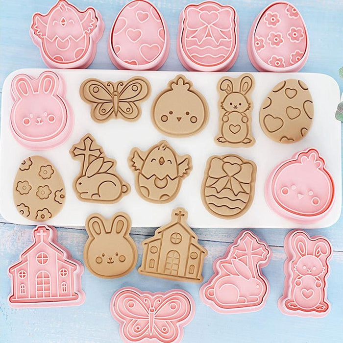 Easter Silicone Cookie Cutter Set - Bake Delightful Butterfly, Egg, and Bunny Cookies