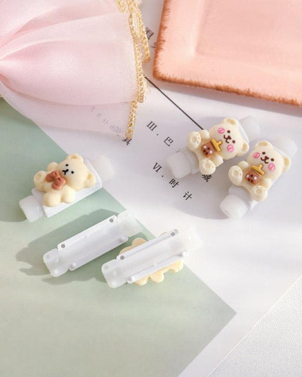 Adorable Milk Coffee Cartoon Cable Protector for Charging & Headphones