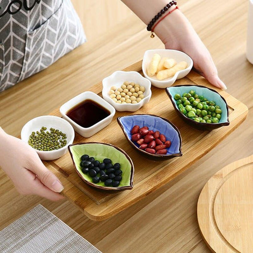 Leaf-Shaped Ceramic Seasoning Dish Set: Elevate Your Culinary Experience