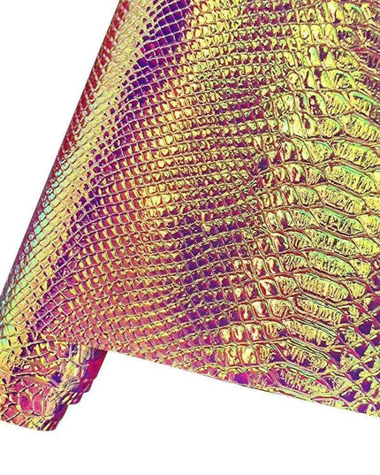 Captivating Iridescent Snake Skin Faux Leather Roll - The Ultimate Crafting Essential