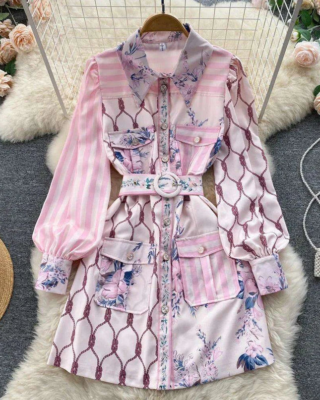 Ethereal Elegance: Chic Printed Shirt Dress for the Contemporary Woman