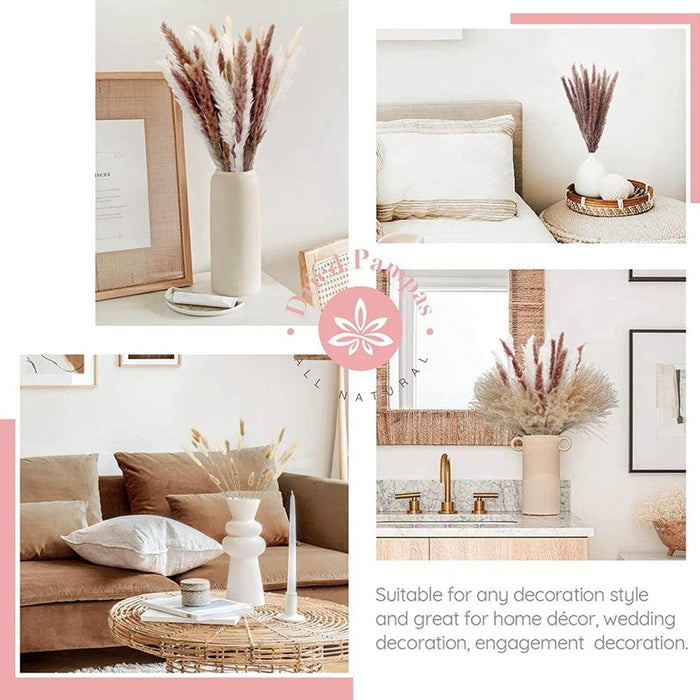 Natural Boho Chic: 74-Piece Dried Pampas Grass Bouquet for Wedding Decor