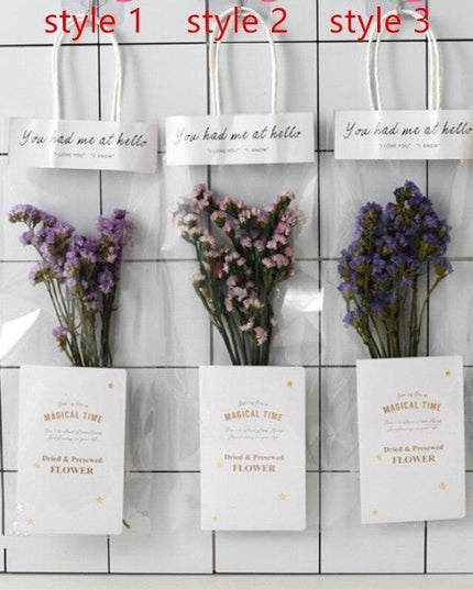 Elegant Dried Floral Arrangement in Trendy Tote Bag