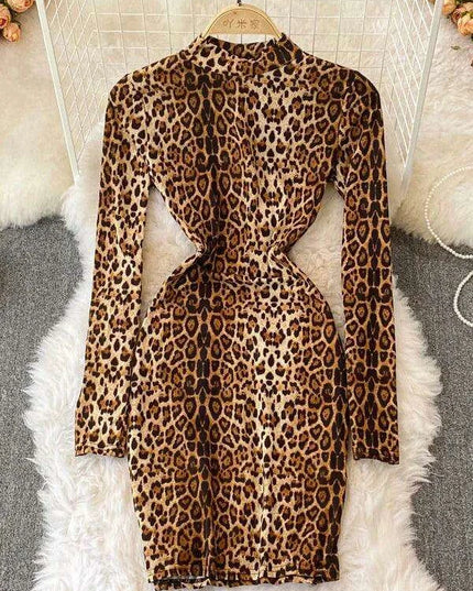 Leopard Elegance: Sleek Bodycon Mini Dress for the Fashion-Forward Woman - Exclusive Spring 2024 Collection