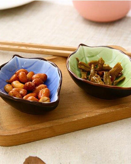 Leaf-Shaped Ceramic Serving Bowls - Set of 2