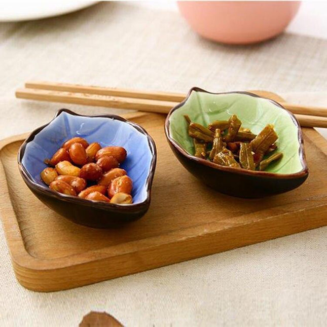 Leaf-Shaped Ceramic Serving Bowls - Set of 2