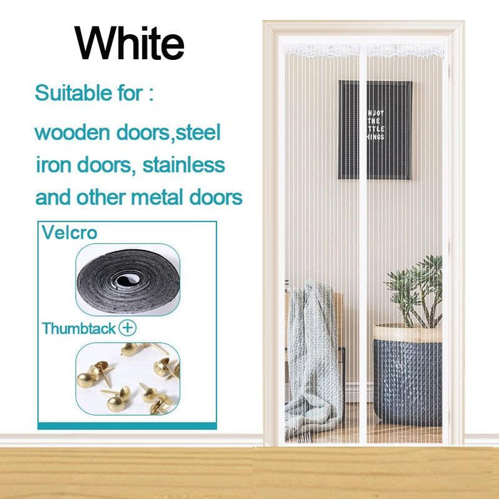 Magnetic Insect-Blocking Door Screen with Auto-Close for Broad Entrances