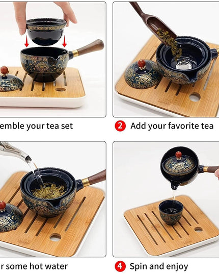 Revolutionary Lazy Kung Fu Auto-Spin Tea Set: Elevate Your Brewing Experience