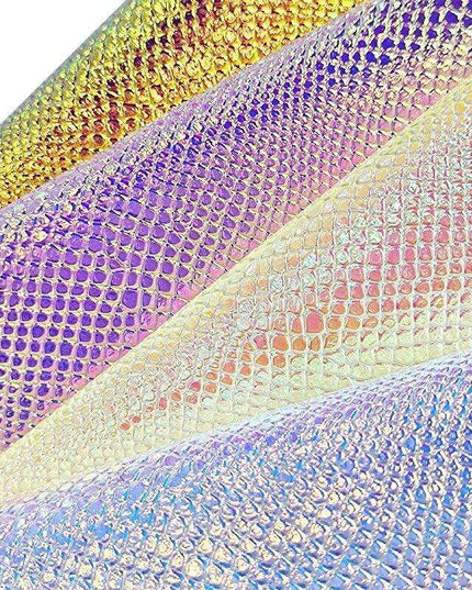 Iridescent Python Scale Holographic PU Fabric - Unleash Your Creative Potential