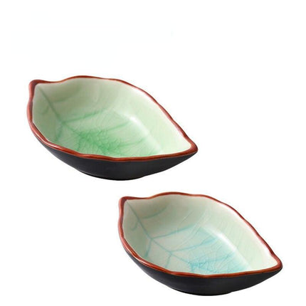 Leaf-Shaped Ceramic Serving Bowls - Set of 2