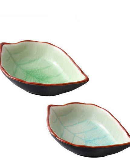 Leaf-Shaped Ceramic Serving Bowls - Set of 2