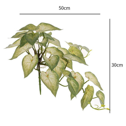 Realistic Green Turtle Leaf Faux Plant for Home and Garden Decoration