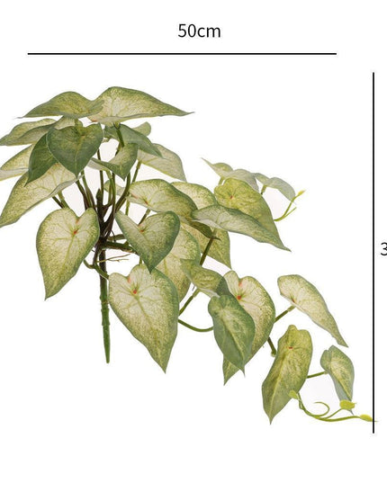 Realistic Green Turtle Leaf Faux Plant for Home and Garden Decoration