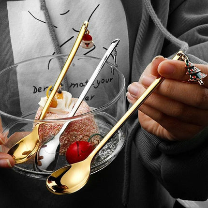 Festive Joy Stainless Steel Cutlery Set - Delightful Tableware for Holiday Celebrations