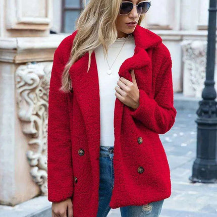 Chic Oversized Plush Faux Fur Teddy Coat - Women's Essential Outerwear