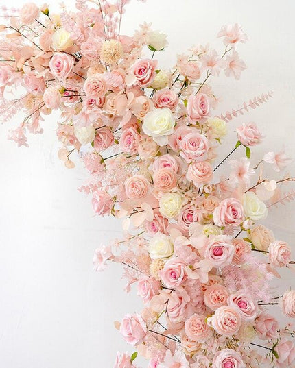 Charming Pink Floral Wedding Arch Set for Enchanting Decor Makeover