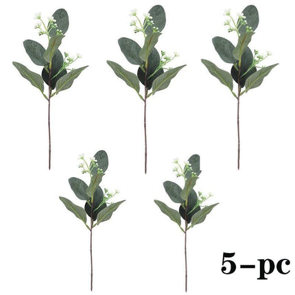 Set of 10 Realistic Eucalyptus Leaf Stems - Perfect for Home and Wedding Decor