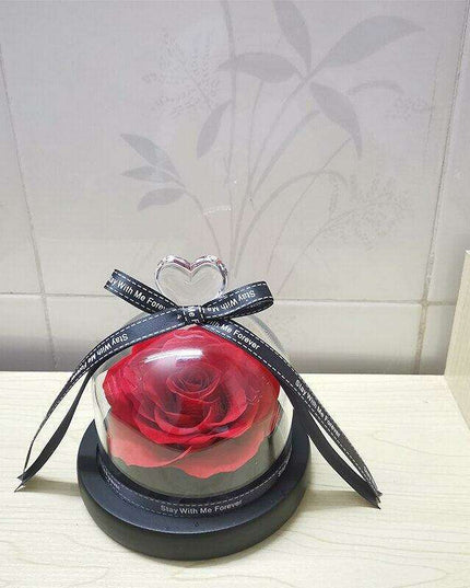 Eternal Romance - Glass Enchantment with Preserved Roses and LED Lights