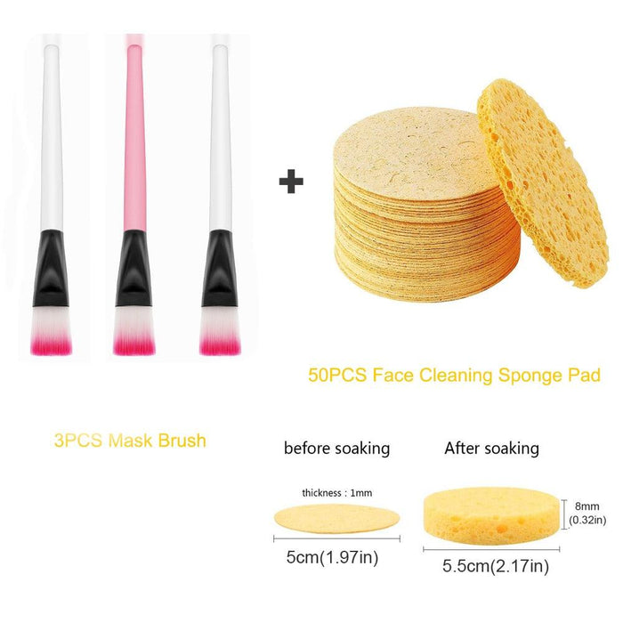 50-Piece Natural Wood Pulp Face Cleansing Sponges Kit