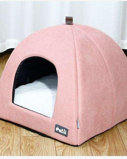 Cozy Velvet Winter Hideaway for Small Pets