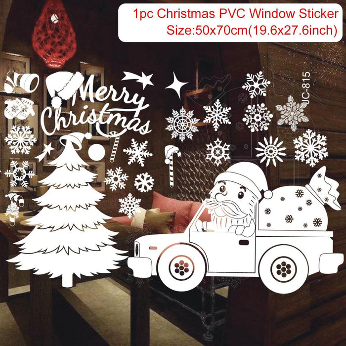 Festive Holiday Celebration Sticker Set: Christmas & New Year Wall and Window Decor