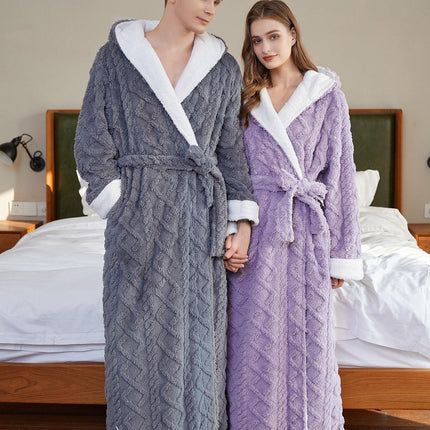 Plush Hooded Fleece Robe - Unisex Ultimate Comfort Loungewear