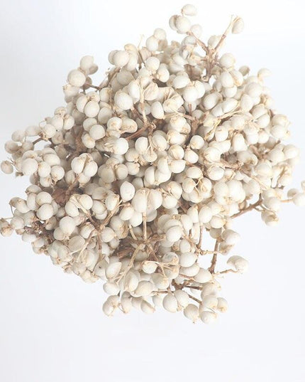 Elegant White Dried Floral Bouquet with Mini Fruits for Home and Event Styling