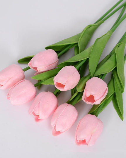 Lifelike PU Tulip Floral Arrangement - 5-Piece Set for Stylish Home Accents