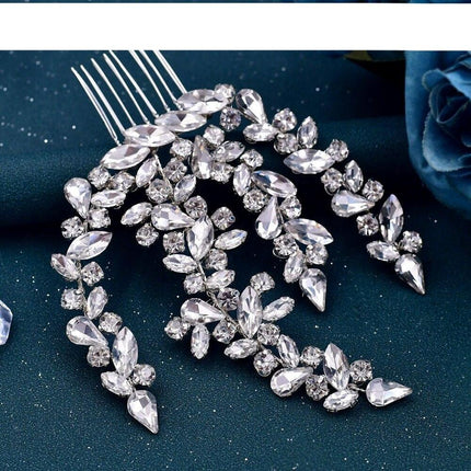 Opulent Crystal Bridal Tiara with Secure Comb Attachment