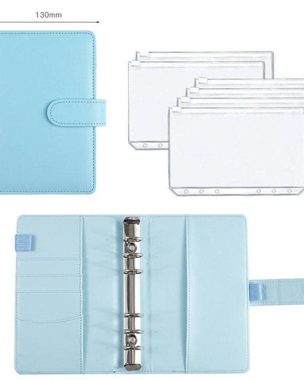 Elegant A6 Budget Planner Organizer with Customizable Loose-Leaf Pages and Secure Zippered Pockets - Stylish Financial Management Tool for Effortless Budgeting