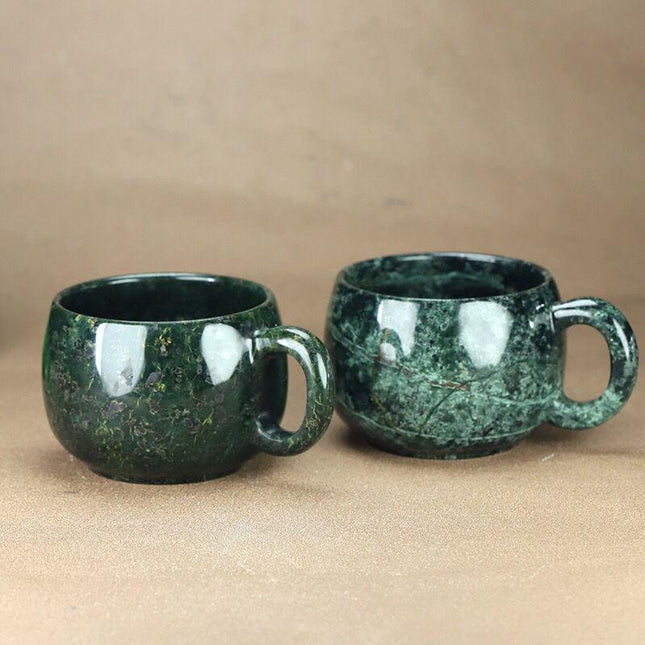 Natural Green Jade Wellness Mug with Magnetic Properties