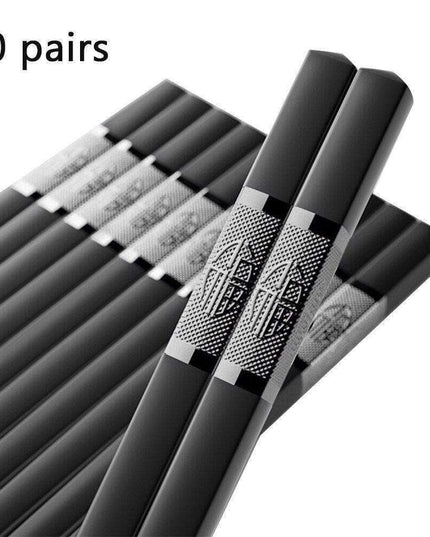 Premium Non-Slip Chopsticks Set - 10 Pairs for an Elevated Asian Dining Experience