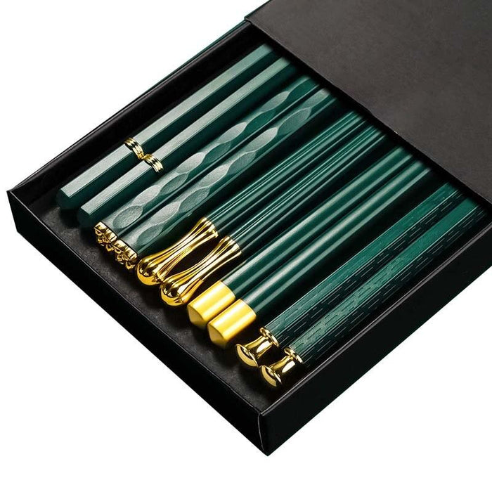 Elevate Your Dining Experience with Premium Japanese Non-Slip Chopsticks Set - 5 Pairs in Vibrant Colors