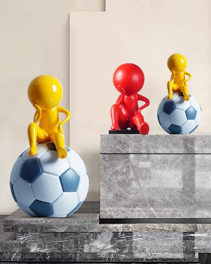 Contemporary Abstract Football Sculpture for Unique Home Decor