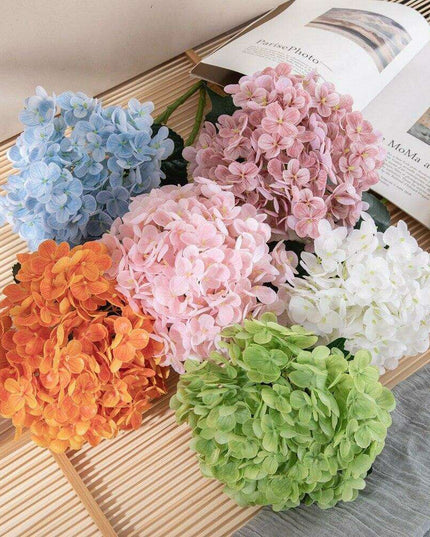 Luxurious Faux Hydrangea Stem - Premium Quality Artificial Flower for Home Decor & Events (19.7" Tall)