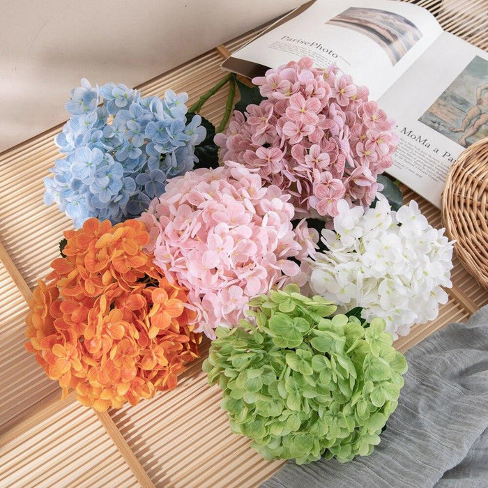 Luxurious Faux Hydrangea Stem - Premium Quality Artificial Flower for Home Decor & Events (19.7" Tall)