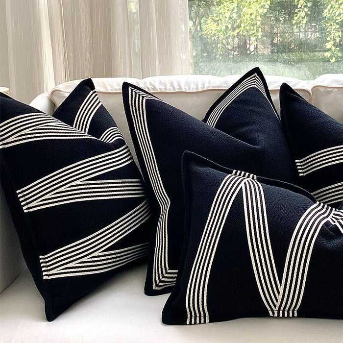 Dual-Pattern Geometric Pillow Sham